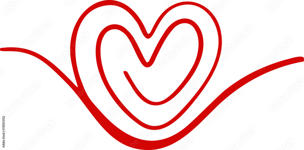 Heart outline sketch logo vector illustration. Cute Love Heart symbol hand drawing stylized design element