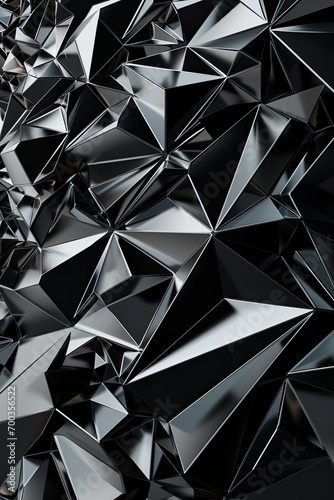 Abstract steel metal symmetrical polygonal 3d background