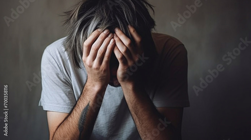 Person feeling depressed, person feeling sad, head in hands, lonely,  © Stefano Astorri