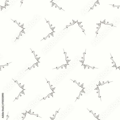 Decorative frame corner seamless pattern. Suitable for backgrounds, wallpapers, fabrics, textiles, wrapping papers, printed materials, and many more.