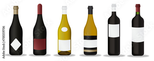 Wine Bottles Vector Models