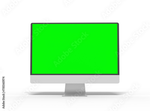 iMac desktop template with green screen for UI/UX Product Showcase on transparent background.