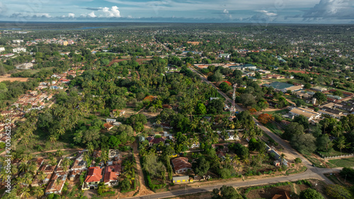 Aerial view of Mtwara historical town in south of Tanzania