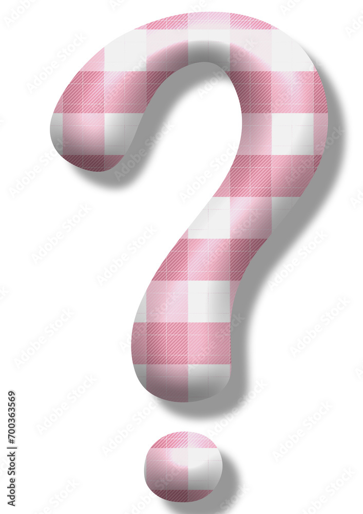 question mark - font symbol - white and pink color - lettering - multicolo, embossed tubular font, transparent backgroun - image, poster, placard, banner, postcard, card.
question mark - font symbol - white and pink color - lettering - multicolo, embossed tubular font, transparent backgroun - image, poster, placard, banner, postcard, card.