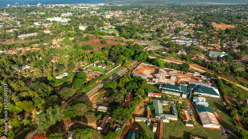 Aerial view of Mtwara historical town in south of Tanzania photo