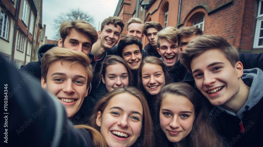 Global smiles: capturing joy in group selfies of cheerful and happy young people diverse nationalities, celebrating unity, friendship, cultural harmony in shared moments of happiness and togetherness. Global smiles: capturing joy in group selfies of cheerful and happy young people diverse nationalities, celebrating unity, friendship, cultural harmony in shared moments of happiness and togetherness.