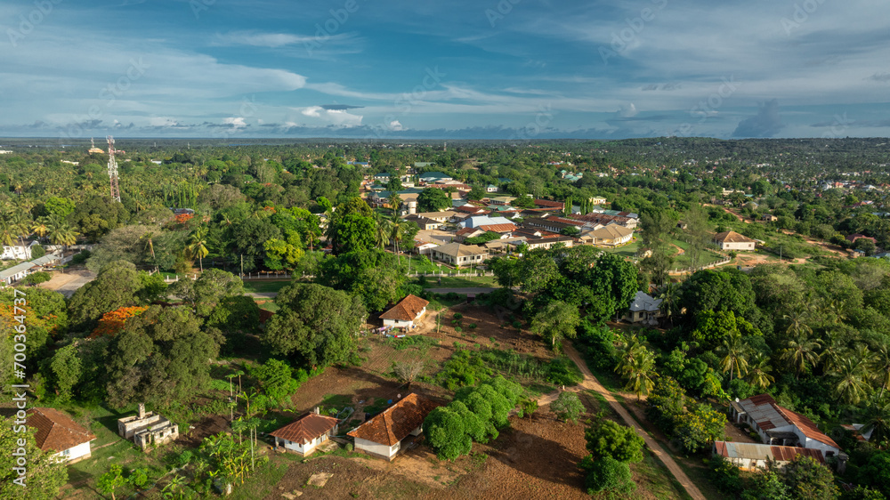 aerial view of Mtwara town in Southern Tanzania