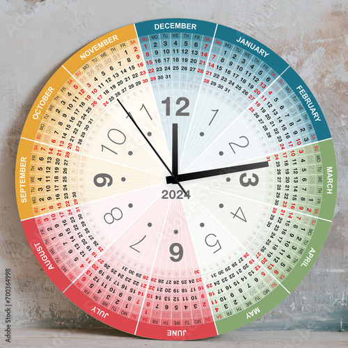 printable calendar clock design