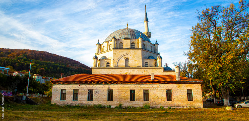 Shumen - Bulgaria, October 29, 2023, Sherif Halil Pasha Mosque, also known as Tombul Mosque Shumen - Bulgaria, October 29, 2023, Sherif Halil Pasha Mosque, also known as Tombul Mosque