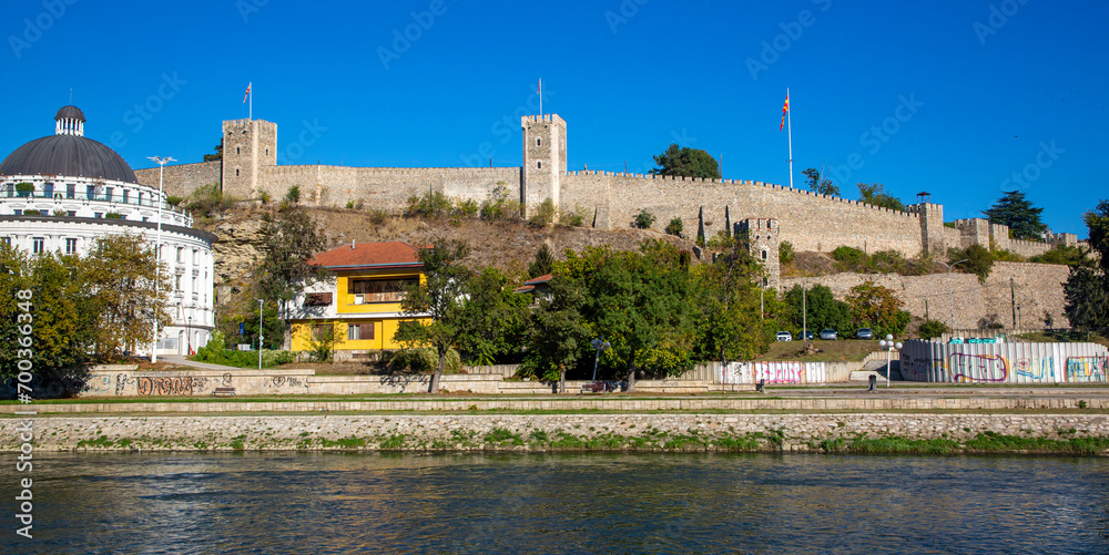 Skopje - Macedonia, October 29, 2023,  Fortress or Skopsko Kale is a historic fortress located in the old town