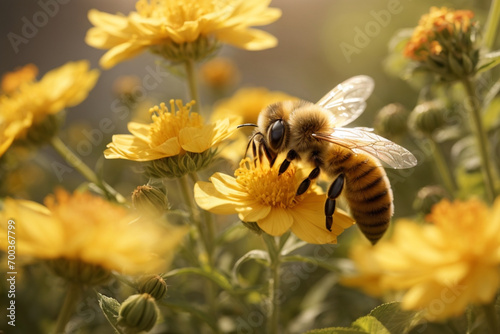 bee on a yellow flower