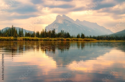 Pastel Sunrise At Vermilion Lakes © Lisa