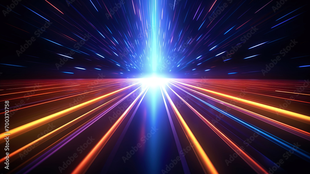 The background with abstract animated elements and light rays