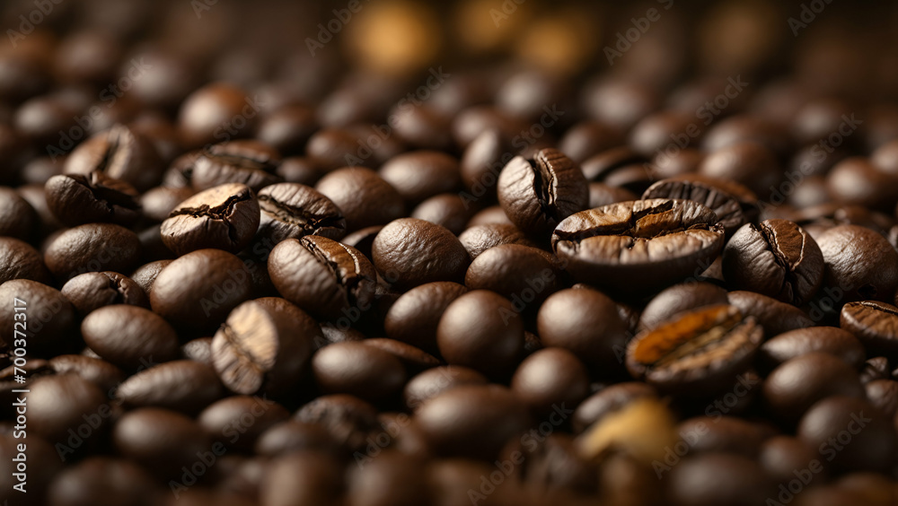 Fototapeta premium coffee beans background , Texture of coffee beans