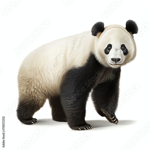 panda bear isolated on white background  realistic photo studio image