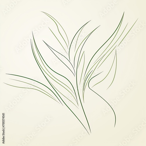 sage green art in a one-line style  pencil line art  white background  simple  Matisse style