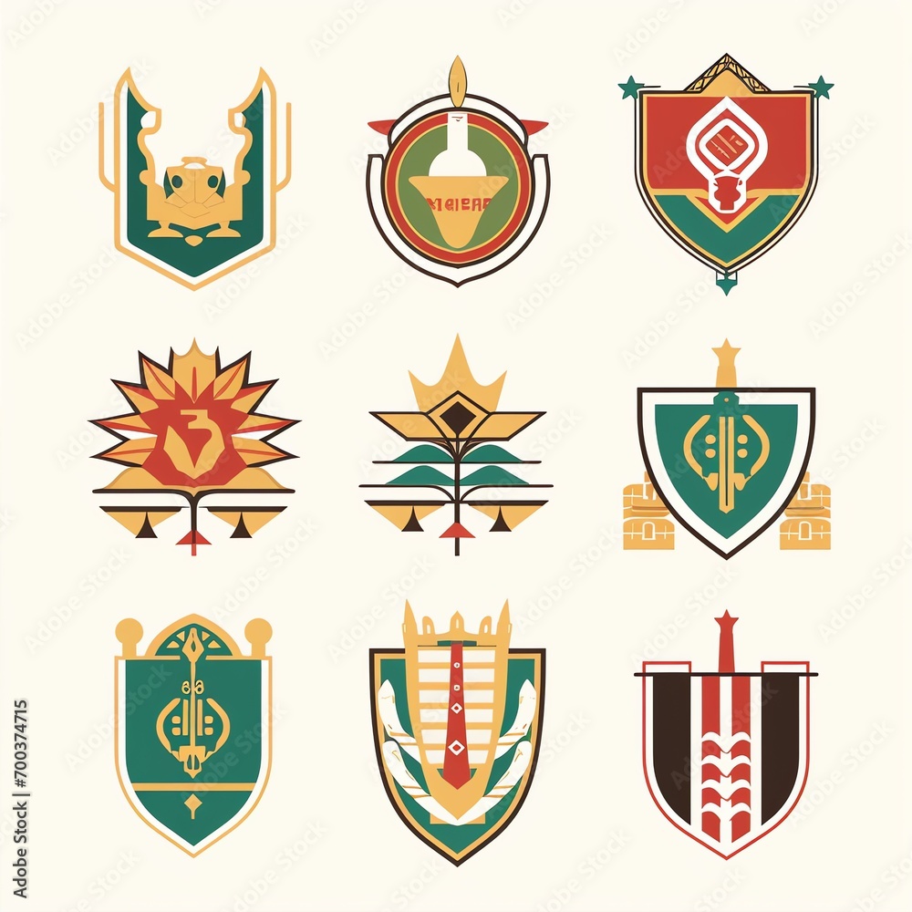 Obraz premium vector flat design palestine national emblems