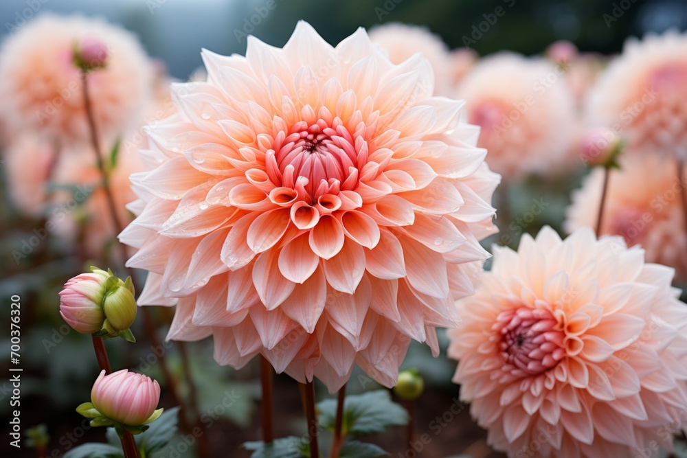 Flowers in trendy colors. Backdrop with selective focus and copy space Flowers in trendy colors. Backdrop with selective focus and copy space