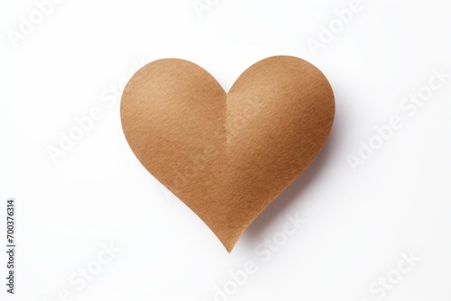 Paper heart on a white background. Valentine's day concept. Backdrop with copy space for an inscription.