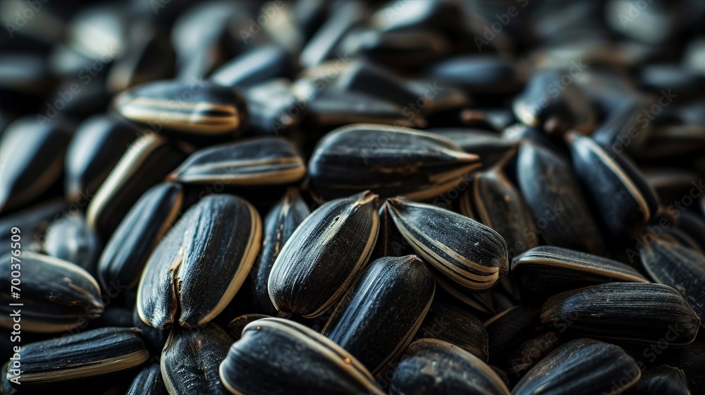 Background of black sunflower seeds. Small dark seeds. Textured and patterned background Background of black sunflower seeds. Small dark seeds. Textured and patterned background