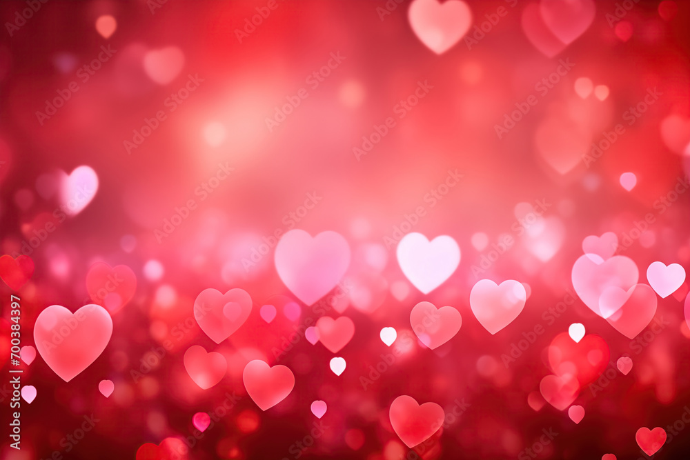 Valentine Day Heart-Shaped Bokeh Background