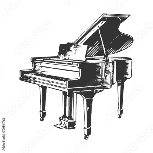 Piano Illustration Clip Art Design Shape. Music Silhouette Icon Vector.