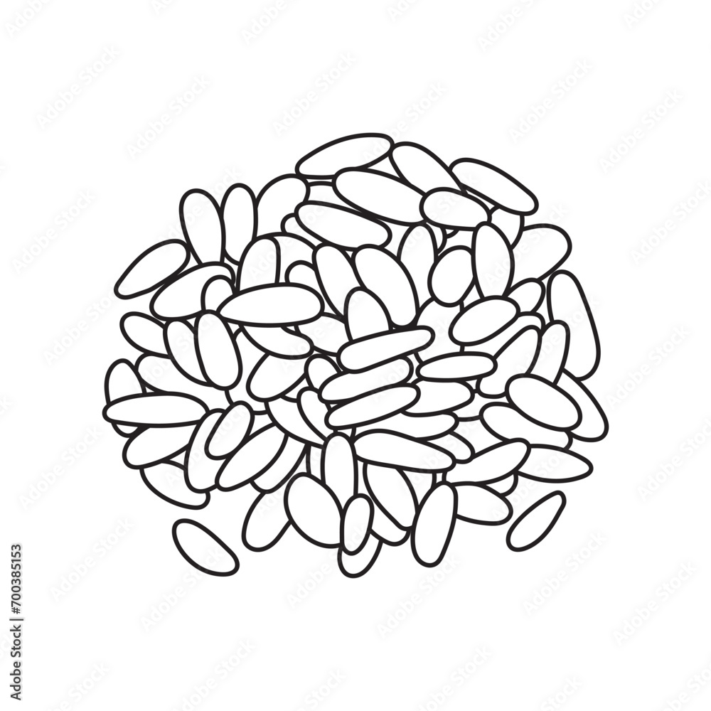 Obraz premium Hand drawn Kids drawing vector Illustration pine nuts in a cartoon style Isolated on White Background