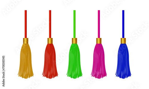 Vector tassel vector fringe or handbag accessory graduate hat isolated on white background