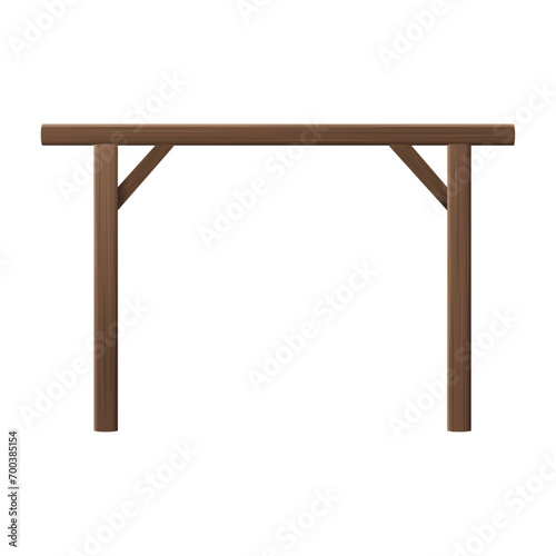 Wood restaurant table icon cartoon vector picnic table garden furniture