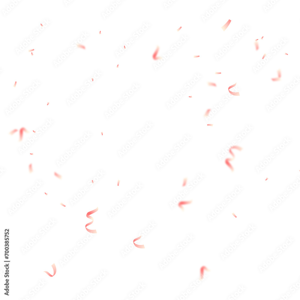 Vector celebration confetti and red ribbons background