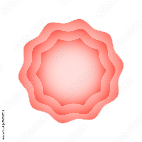 abstract multicolour wave background with paper cut shapes extreme closeup