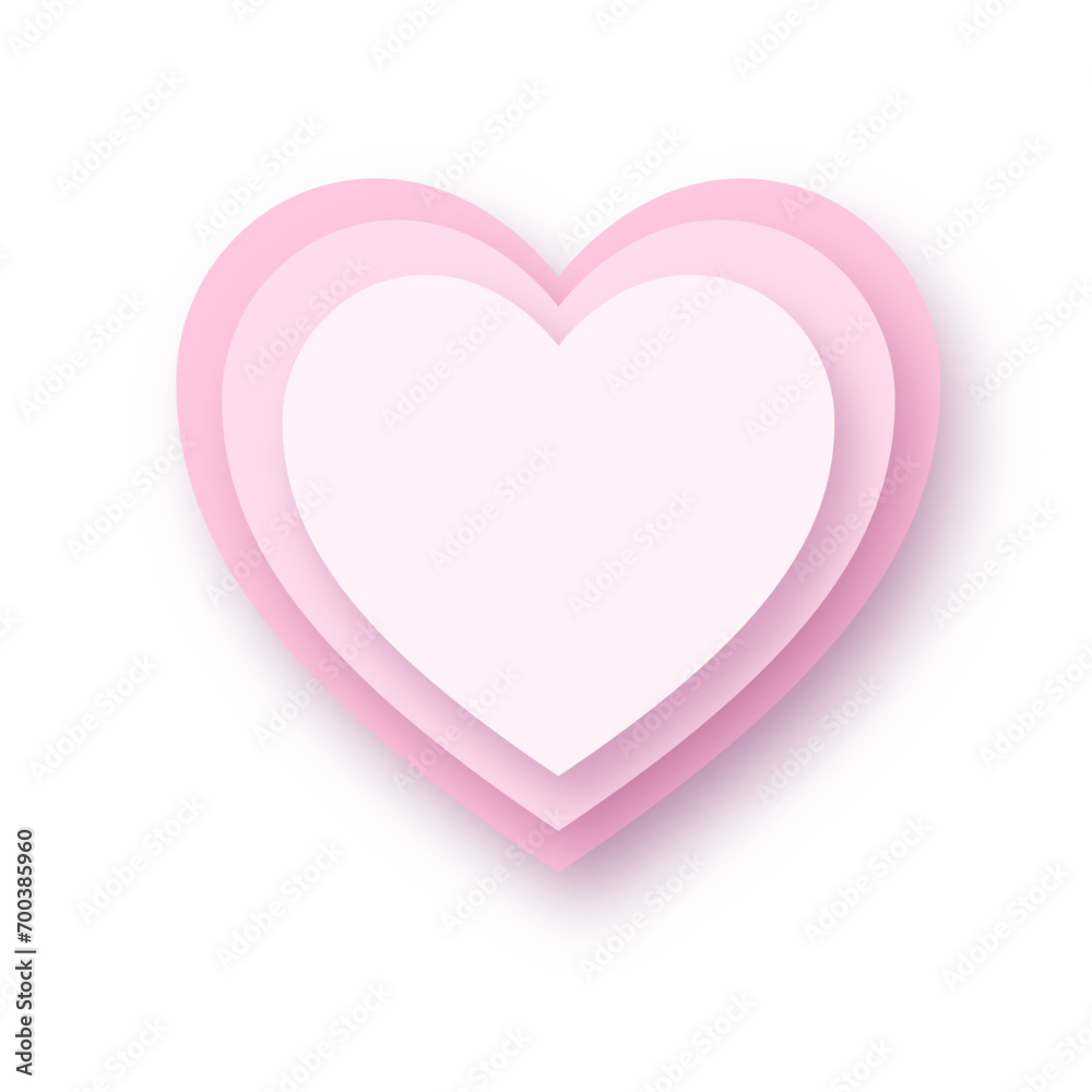 Vector paper heart on white background