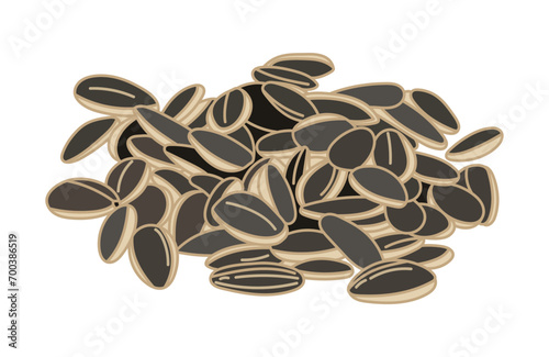 Kids drawing vector Illustration sunflower seeds in a cartoon style Isolated on White Background