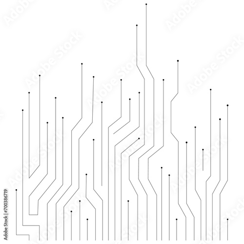vector technological background with black lines and dots