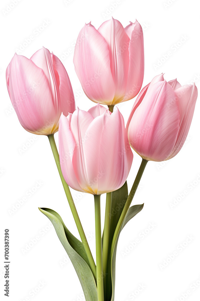 closeup macro view of A collection of pink tulip flowers isolated on a white background PNG closeup macro view of A collection of pink tulip flowers isolated on a white background PNG