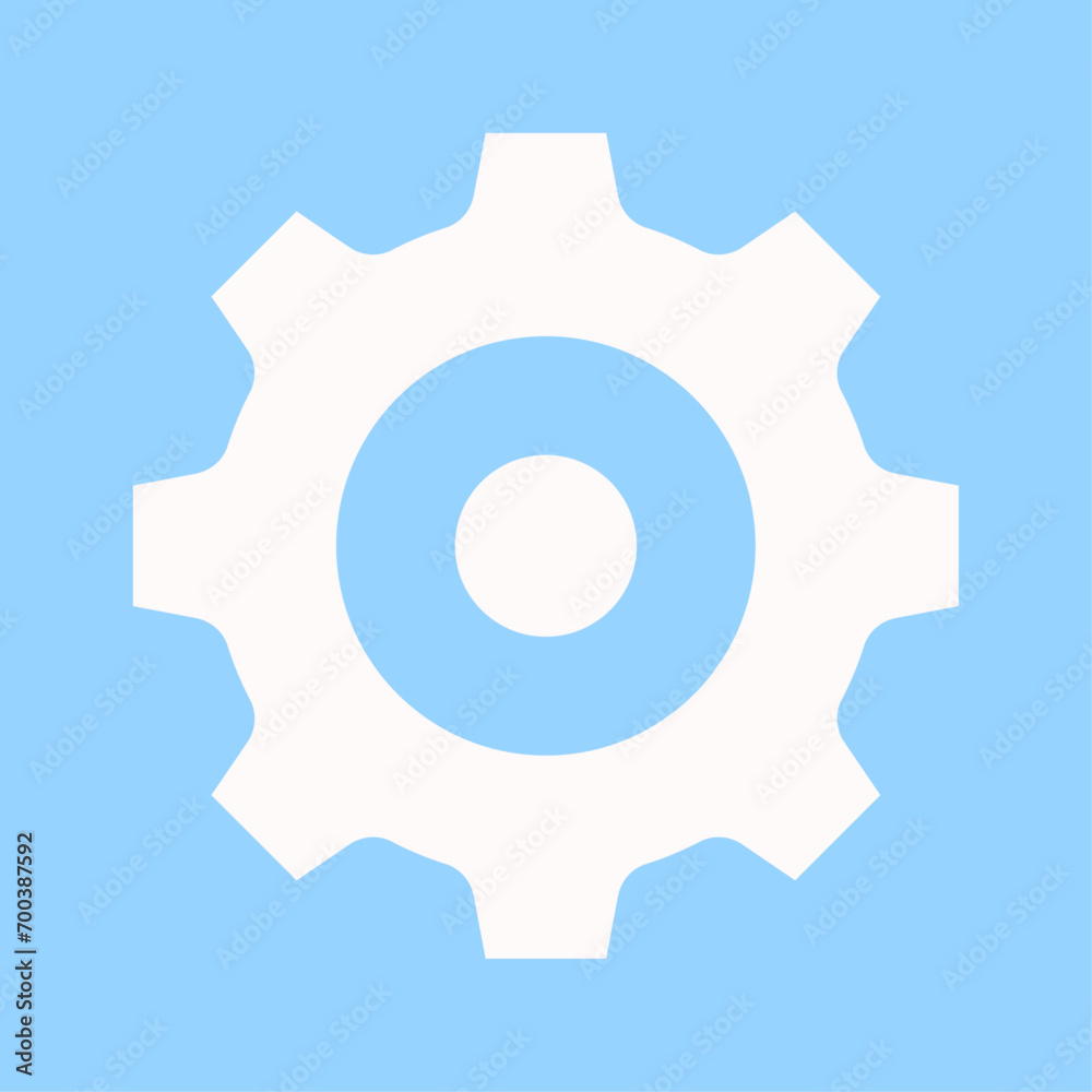 Vector gear flat icon illustration on white background Vector gear flat icon illustration on white background