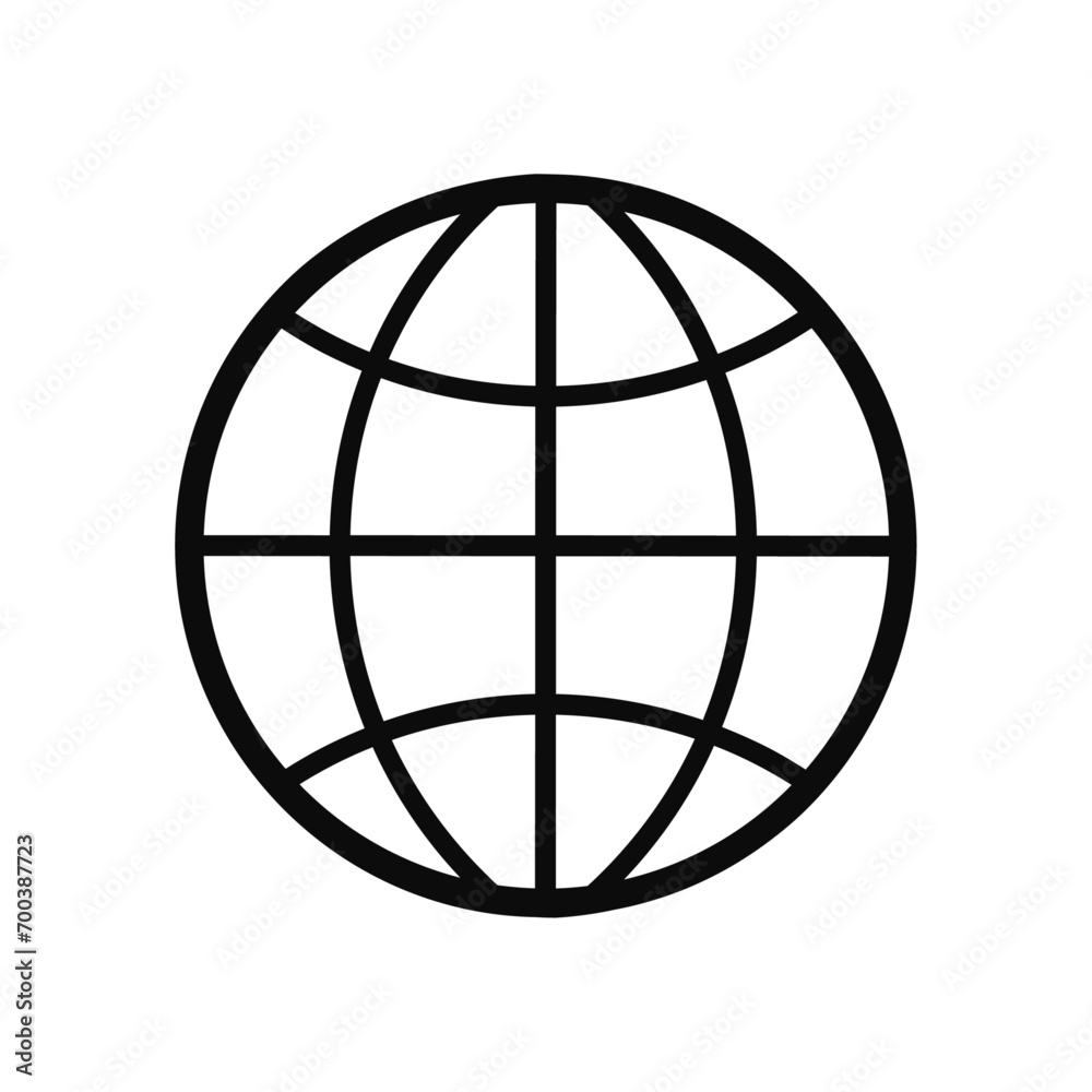 Vector world symbol global line icon planet sign isolated on white background Vector world symbol global line icon planet sign isolated on white background