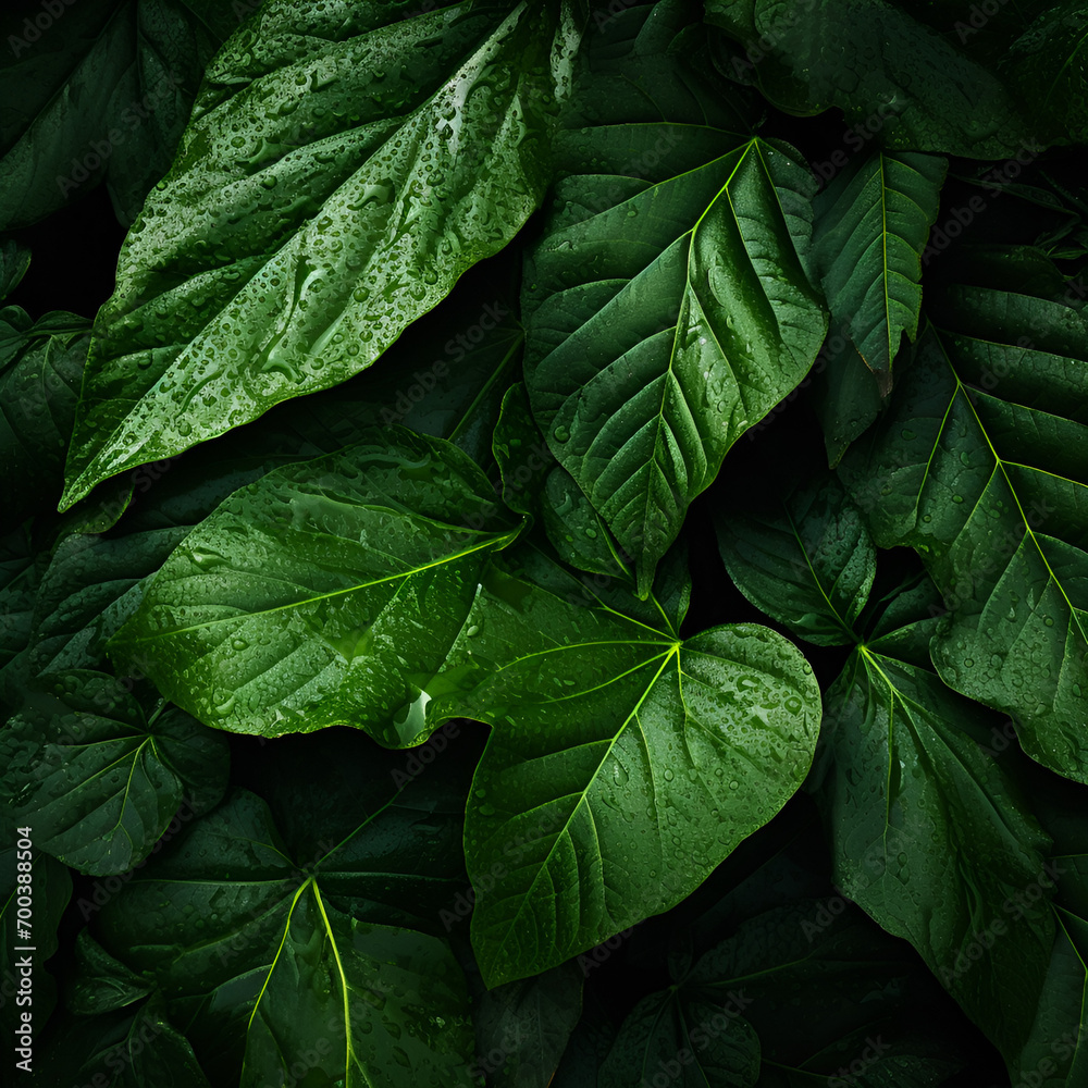 close up of green leaves ai generative close up of green leaves ai generative