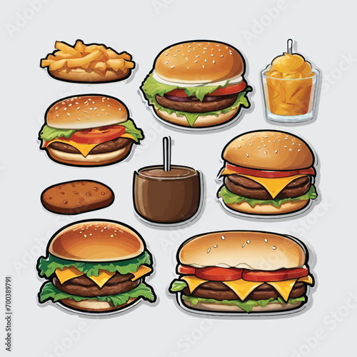 vector of some burgers, editable and easy to use