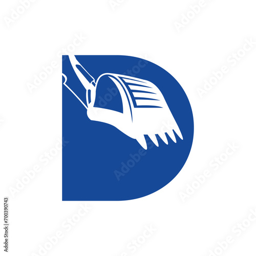 letter d excavator logo design