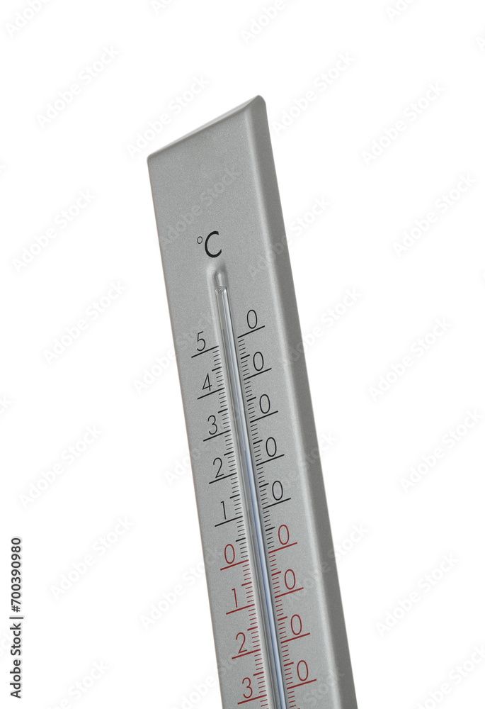 Modern grey weather thermometer on white background Modern grey weather thermometer on white background