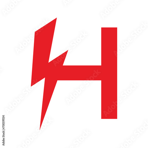 letter h lighning logo design