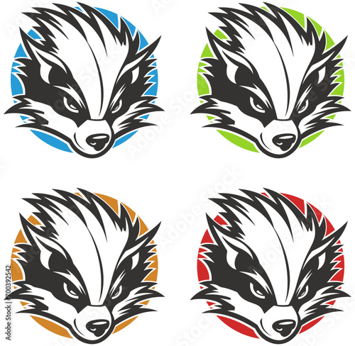 Skunk Illustration Clip Art Design Shape. Mascot Silhouette Icon Vector.