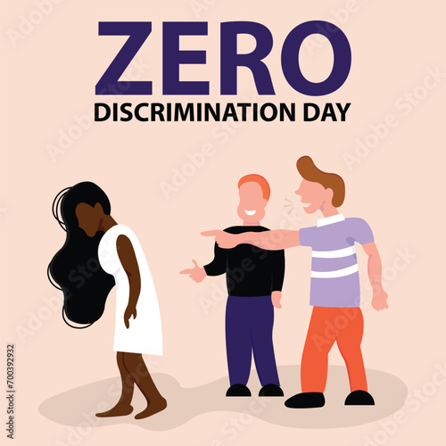 illustration vector graphic of two men insult a woman, perfect for international day, zero discrimination day, celebrate, greeting card, etc.