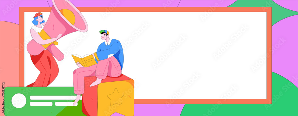 Notification announcement vector creative flat hand drawn illustration
Notification announcement vector creative flat hand drawn illustration