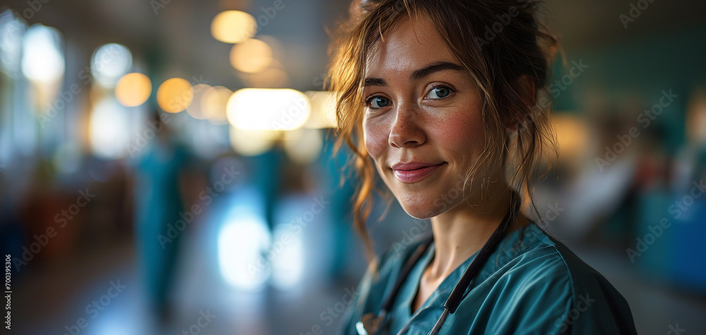 Obraz premium Highlighting the unseen emotional and physical battles that healthcare workers face daily, this photo is a tribute to their heroic efforts.