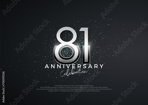 Simple and elegant numbers. 81st anniversary celebration. Premium vector for poster  banner  celebration greeting.