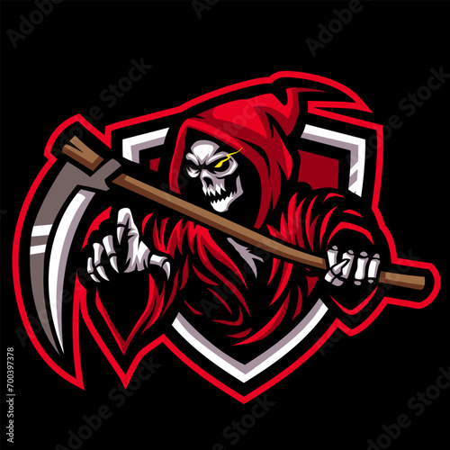 Reaper mascot logo design vector with concept style for badge
