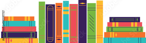 Books on a transparent background, design element. Vector illustration, EPS 10.