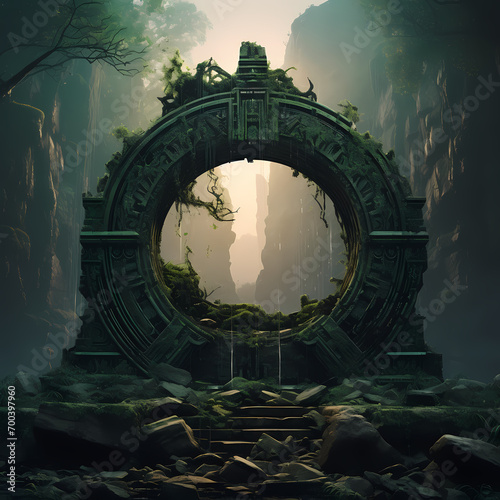 Mysterious portal in an ancient ruin